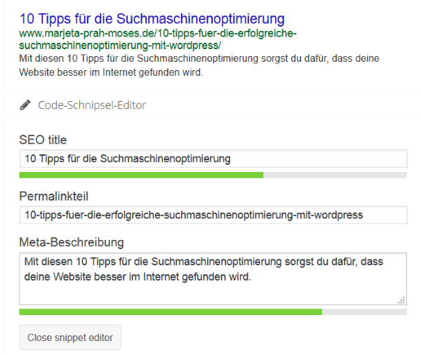 Bei google gefunden werden wordpress